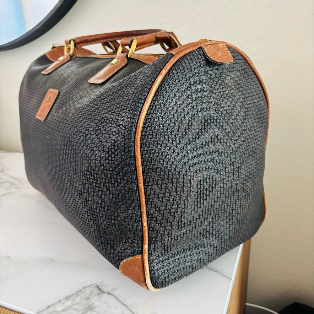 Bally‎ B Logo Boston Style Leather Bag in Black & Brown - Picture 2 of 16